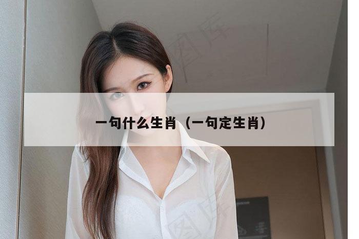 一句什么生肖（一句定生肖）